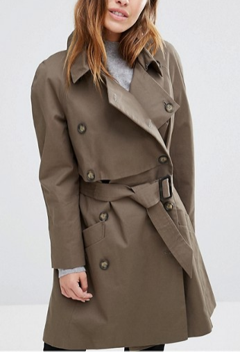  ASOS PETITE Trench with Deep Storm Flap