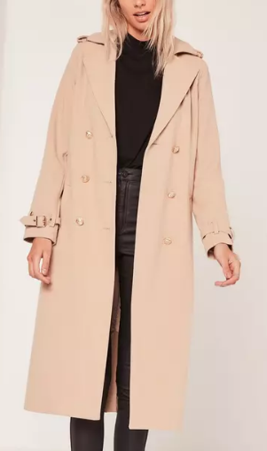 MISSGUIDED military faux wool trench coat