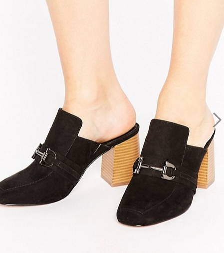 ASOS OMA Loafer Heeled Mules