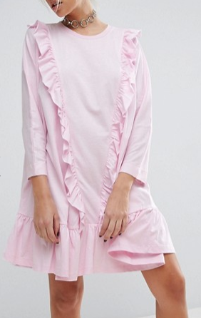 ASOS Cotton Smock Dress with Frill Detail