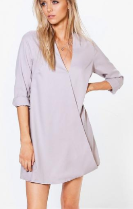 Boohoo Soph Wrap Front Shirt Dress