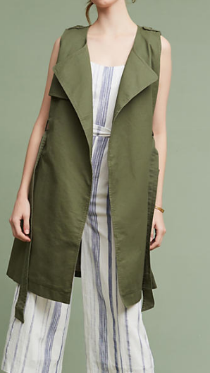 Anthropologie Military Trench Vest