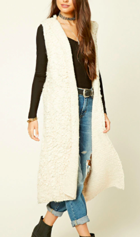 Forever 21 Hooded Loop Knit Cardigan