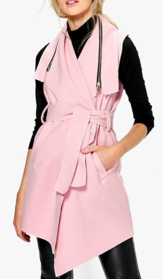 Boohoo Annabelle Sleeveless Coat With Zip