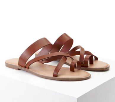 Forever 21 Faux Leather Toe Ring Sandals