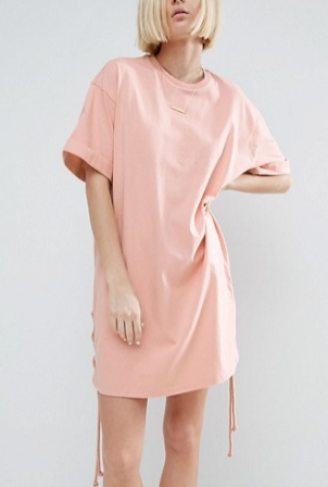 ASOS T-Shirt Dress With Lace Up Sides