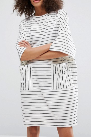 Monki Stripe T-Shirt Dress