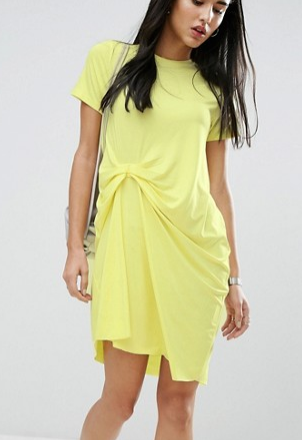 ASOS T-Shirt Dress With Gathered Front