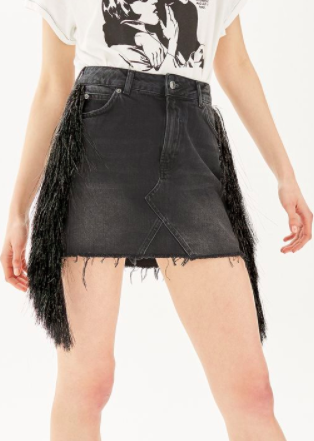 Topshop MOTO Mini Skirt With Tinsel Detail
