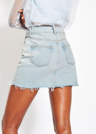 Topshop MOTO Bleach Denim Mini Skirt