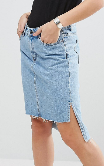 Dr Denim Minnie Step Hem Retro Skirt