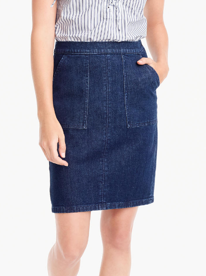 JCREW Tie-back denim skirt