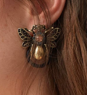 Mango Bug crystal earring