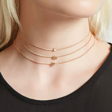 Forever 21 Star Sun and Moon Choker Set