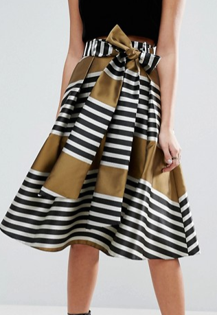 ASOS Prom Skirt in Stripe with Bow