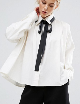 ZACRO Pleated Shirt With Contrast Tie