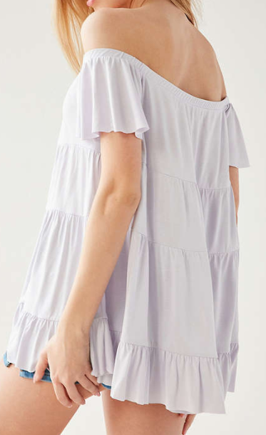 Kimchi Blue Eliza Ruffle Tiered Off-The-Shoulder Tee