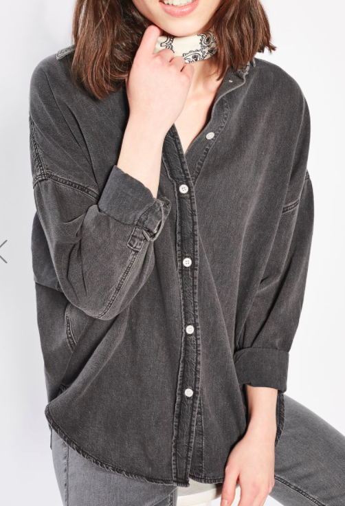 Topshop MOTO Denim Oversized Shirt