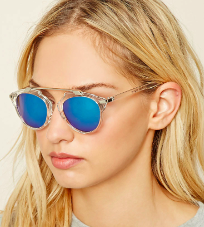 Forever 21 Mirrored Clear Sunglasses