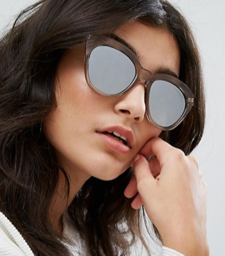 Le Specs Half Moon Magin Sunglasses with Silver Flash Mirror