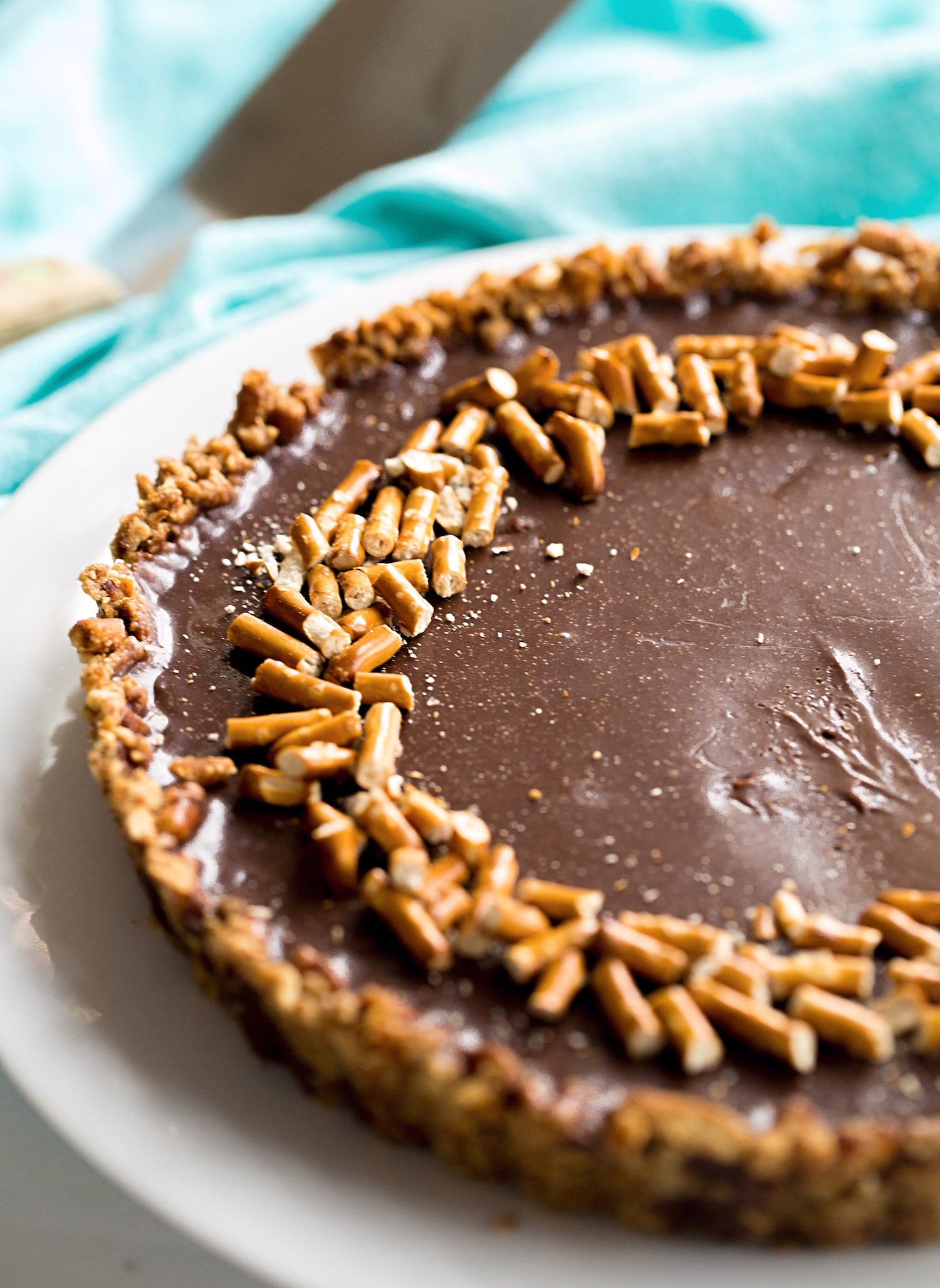 Salted Pretzel Chocolate Tart