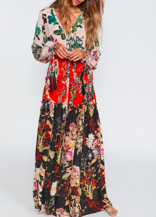 FP Mixed Floral Maxi Dress