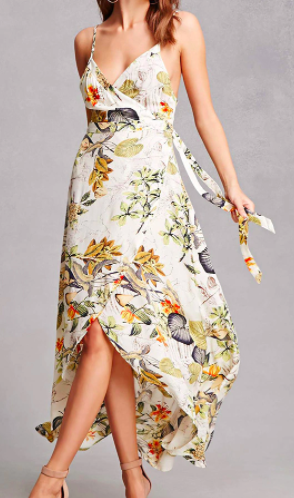 Forever 21 Tropical Floral Cami Wrap Dress