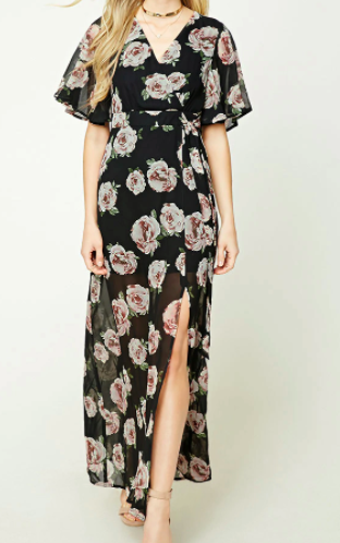 Forever 21 Surplice Floral Maxi Dress