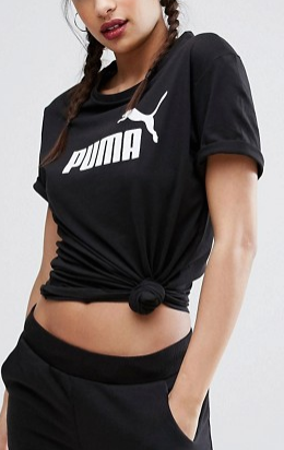 Puma Boyfriend Fit Logo T-Shirt In Black