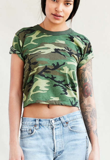 UO Vintage Cropped Camo Tee