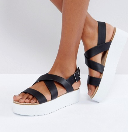 Mango Flatform Sandals With Strap Detail