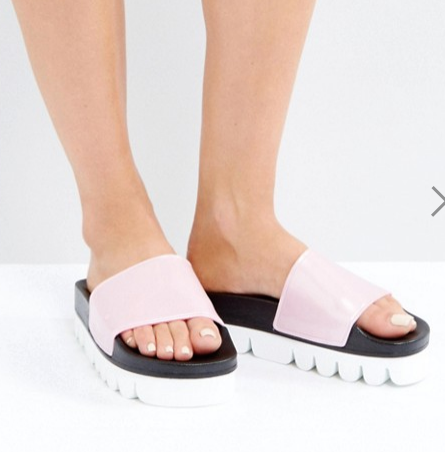 SixtySeven Pink Flatform Slide Flat Sandals