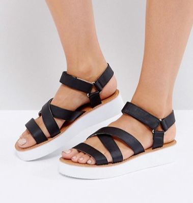 London Rebel Flatform Strap Sandal