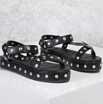 Forever 21 Studded Faux Leather Flatforms