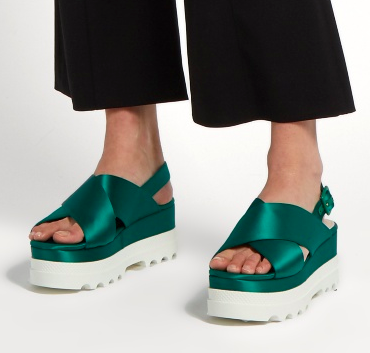 MIU MIU  Crossover satin flatform sandals