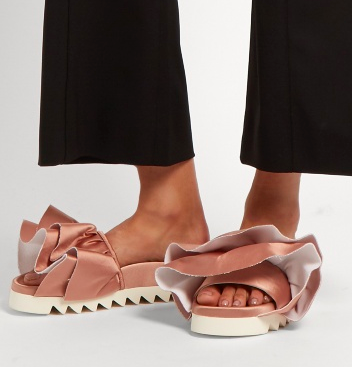 JOSHUA SANDERS  Satin layered platform slides