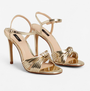 Mango Metallic ankle-cuff sandals