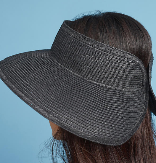 Anthropologie Black Sands Open-Top Sun Hat