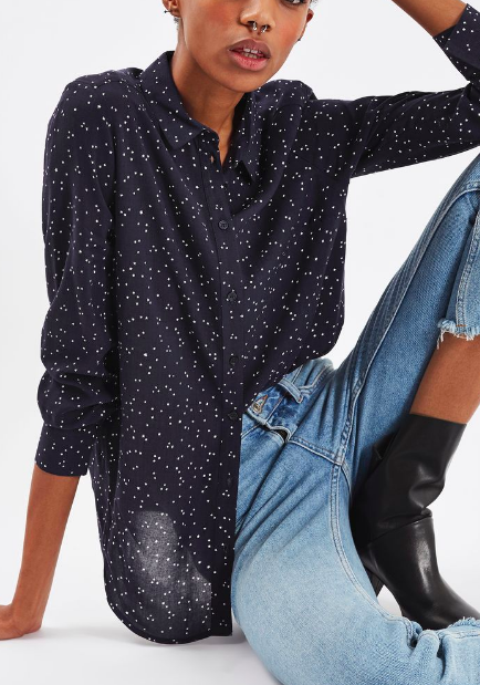 TOPSHOP Mini Star Print Shirt