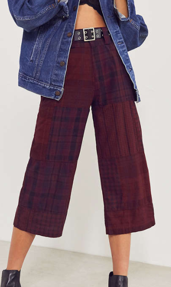 BDG Anna Patchwork Plaid Cropped Pant