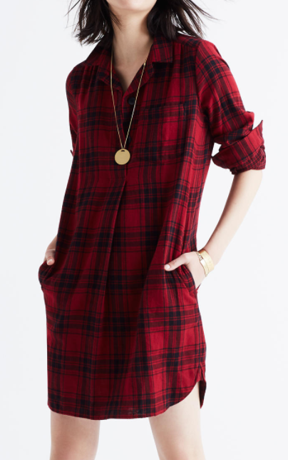 latitude shirtdress in leland plaid