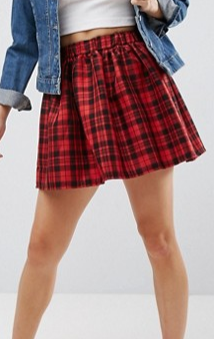 ASOS Mini Skater Skirt in Check