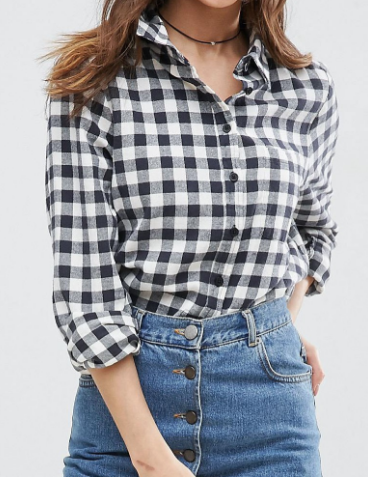 ASOS Boyfriend Shirt in Gingham Check