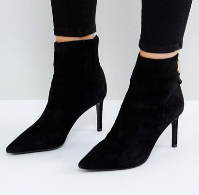 Dune Oralia Suede Pointed Heeled Boots