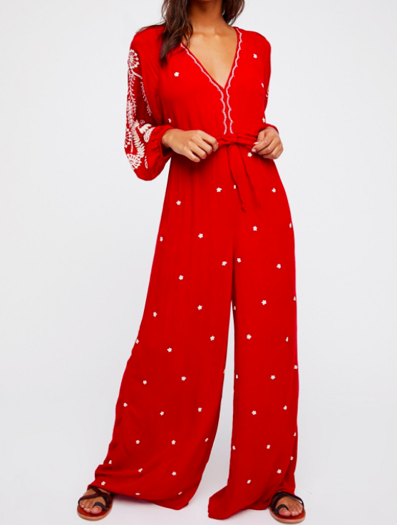 FP Embroidered V Jumpsuit