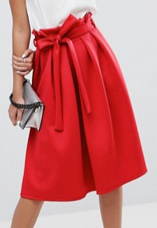 ASOS Scuba Prom Skirt with Paperbag Waist