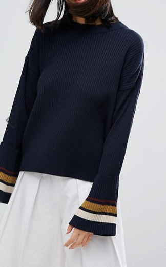 ASOS Sweater with Deep Cuff and Tipping