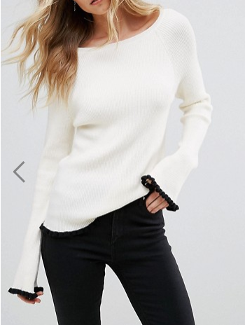Vero Moda Long Sleeve Contrast Knitted Top
