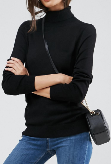 ASOS Sweater With Roll Neck And Rib Detail