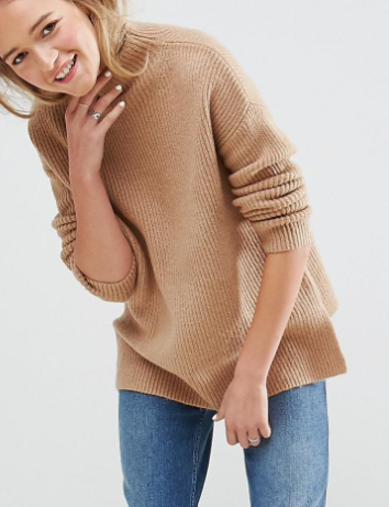 ASOS Chunky Sweater With Turtleneck In Fluffy Yarn